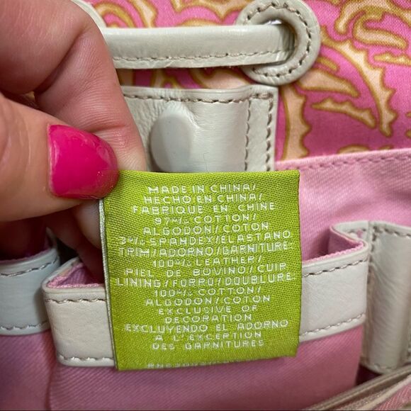 Sigrid Olsen TWILLIGHT pais‎ pink multi Paisley  sequin  Leather Bag - Picture 10 of 14